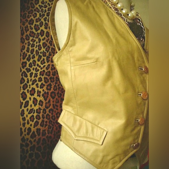 Ultra RARE Vintage GUCCI Leather VEST Statement Wardrobe Retro Mod 1960's GG Sm - Picture 6 of 9
